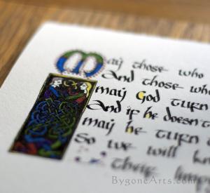Funny Irish Blessing in Celtic Calligraphy